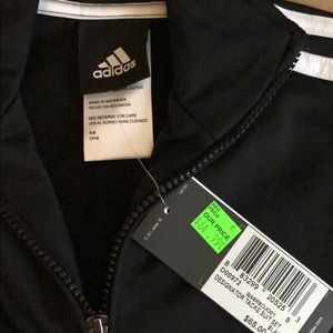 Adidas classic zip up jacket black kids